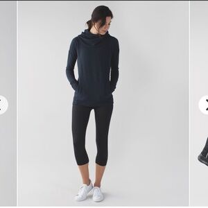 Lululemon- Stress Less Funnel Neck Hoodie- Naval Blue- Sz 6